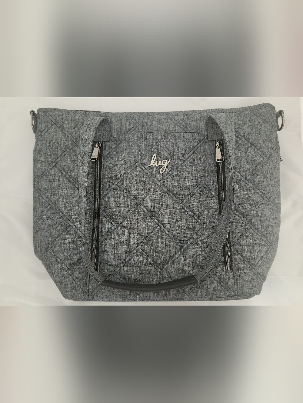 Lug Quilted Tote Bag in Gray NWOT